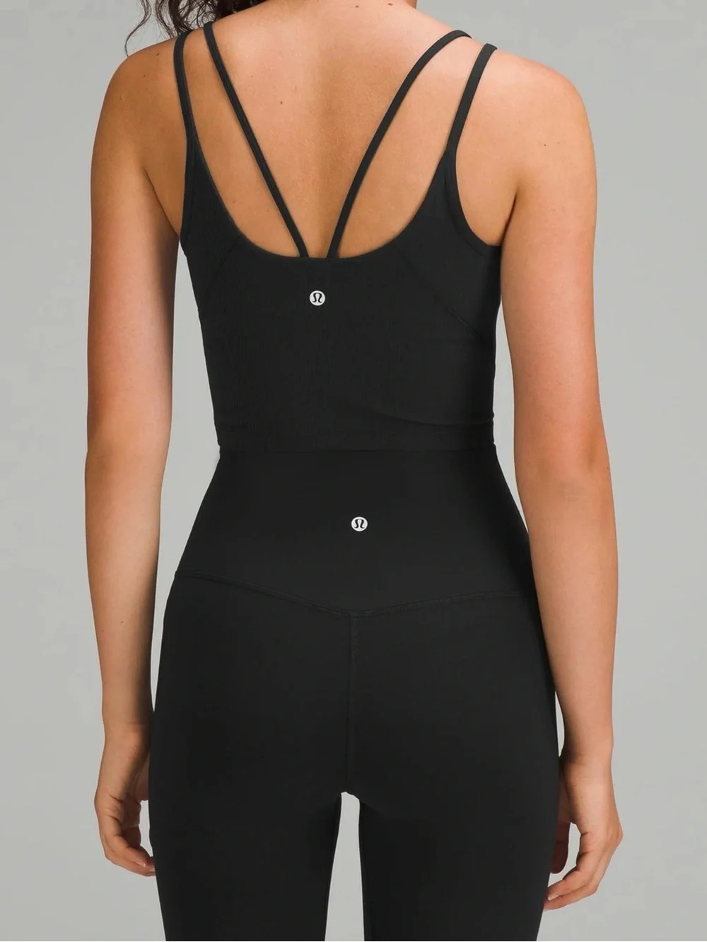 Lululemon Align Strappy Ribbed Black Tank Top Light Support Size XS